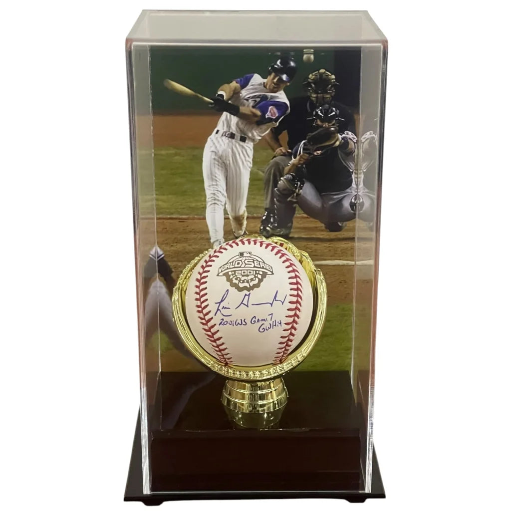 Luis Gonzalez autographed 2001 World Series baseball in deluxe case