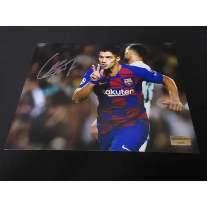 Autographed Luis Suarez Barcelona FC signed 8x10 photo EUA COA for sports collectors