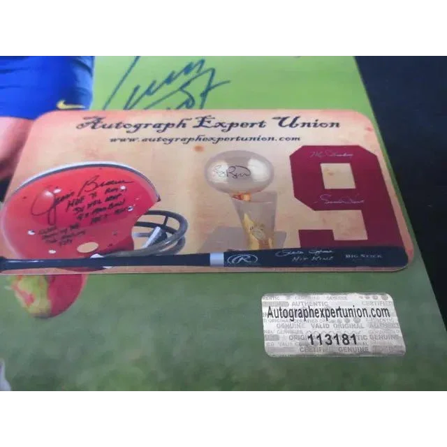 Luis Suarez Barcelona soccer signed collectible with helmet, bat, and authenticity cert