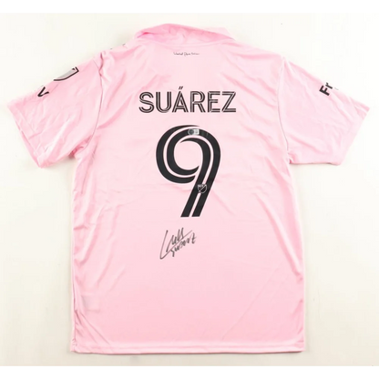 Luis Suarez Inter Miami signed pink jersey with signature and 9 on the back