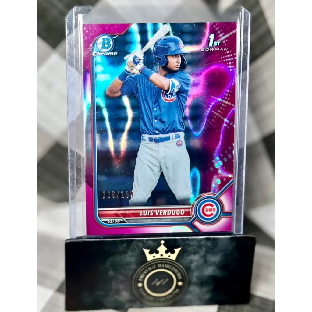 2019 Bowman Chrome Luis Verdugo card from Prestige Worldwide Collectibles