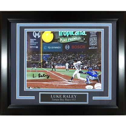 Luke Raley autographed Tampa Bay Rays framed 8x10 batting photo