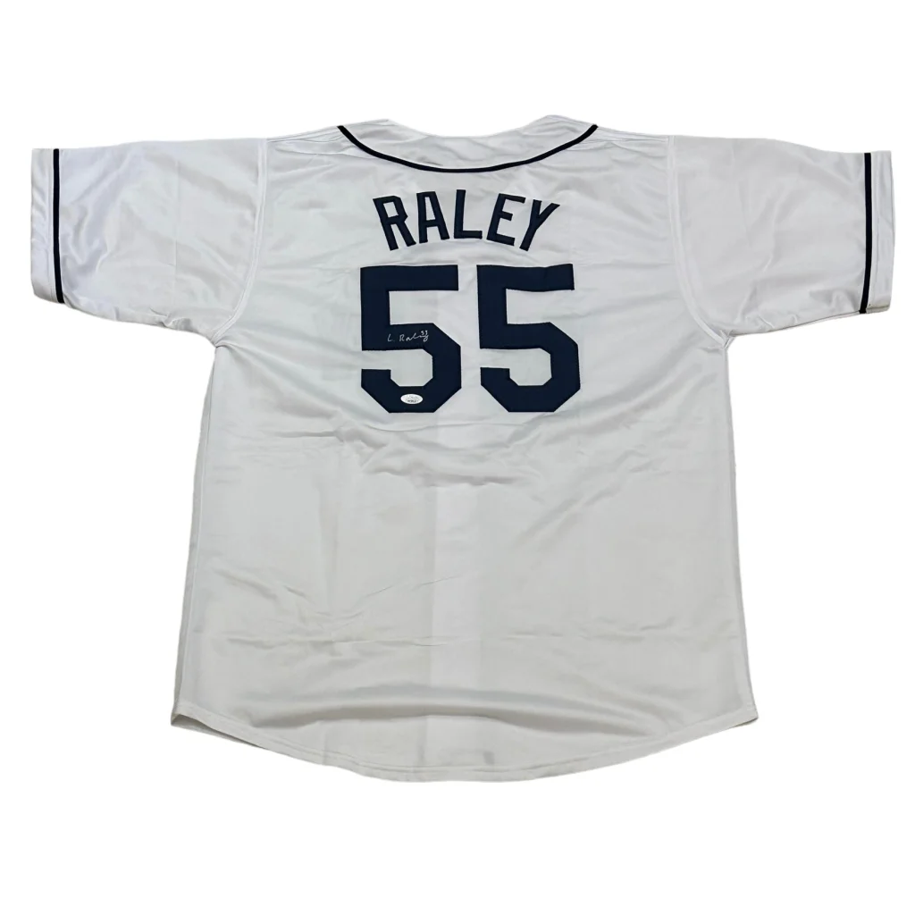Luke Raley autographed Tampa Bay white #55 custom jersey