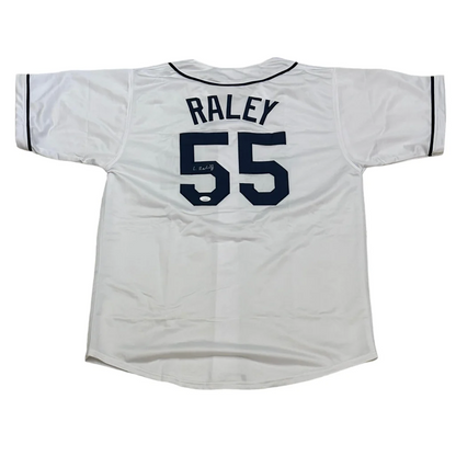 Luke Raley autographed Tampa Bay white #55 custom jersey