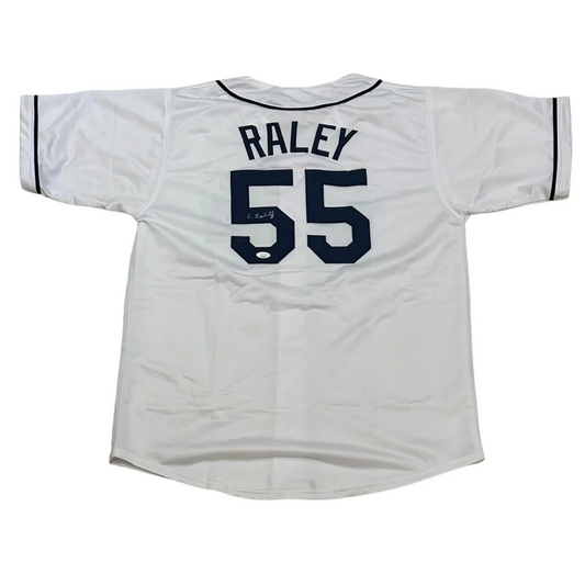 Luke Raley autographed Tampa Bay white #55 custom jersey