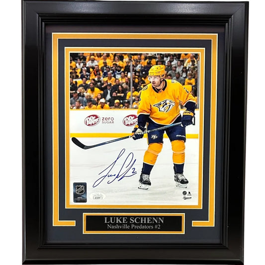 Luke Schenn autographed deluxe framed 8x10 Nashville Predators photo