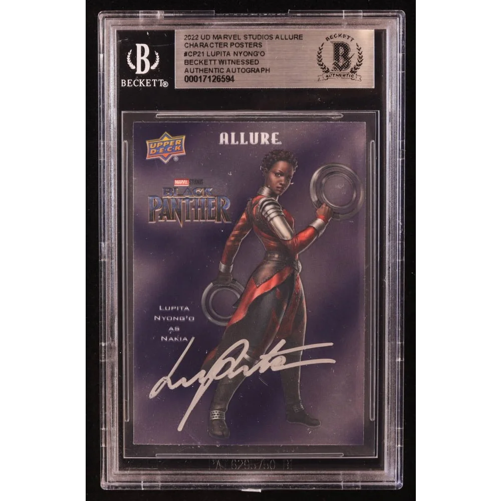 Lupita Nyong’o Nakia Marvel trading card with authentic autograph and BGS grade