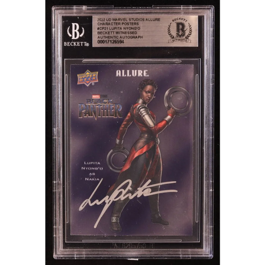 Lupita Nyong’o Nakia Marvel trading card with authentic autograph and BGS grade