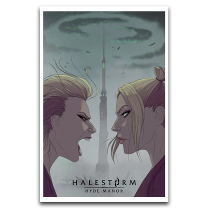 Poster for Hyde Manor comic book featuring Lzzy Hale and Sara Scalia in the Deluxe Set