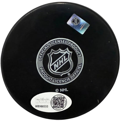 Mackie Samoskevich autographed Florida Panthers black NHL puck with JSA hologram