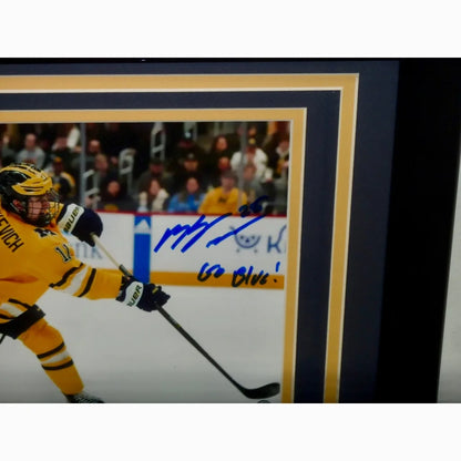 Mackie Samoskevich autographed Michigan Wolverines hockey framed 8x10 photo