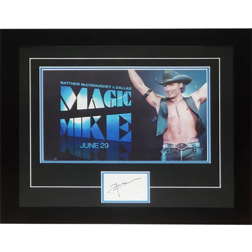 Magic Mike 11x17 movie poster signed by Matthew McConaughey, shirtless star pose