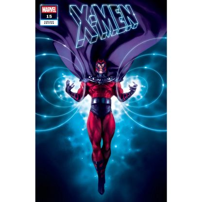 Magneto with flowing cape and powers on cover of Magneto Unleashed Miguel Mercado comic
