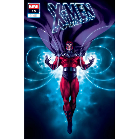 Magneto with flowing cape and powers on cover of Magneto Unleashed Miguel Mercado comic