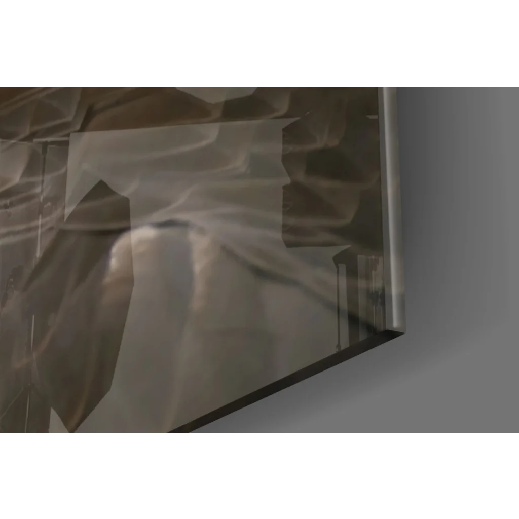 Majestic Bald Eagle on American Flag glass wall art canvas print