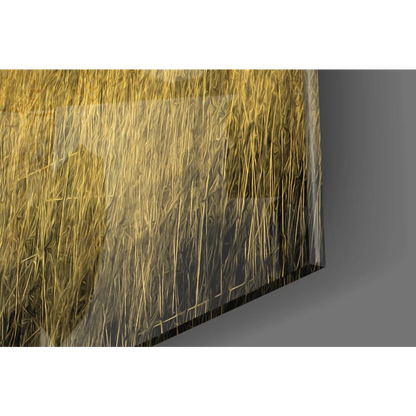 Majestic Elephant wall art with golden savanna texture on black