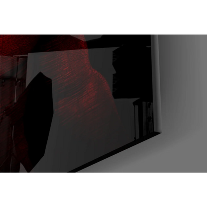 Majestic Red Deer Glass Wall Art with red laser pointer