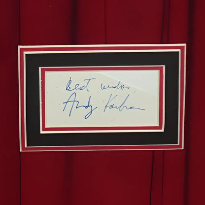 Deluxe framed Man on the Moon poster with Andy Kaufman and Jim Carrey autographs
