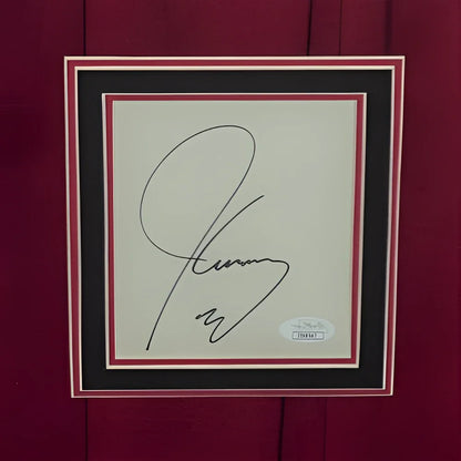 Deluxe framed Man on the Moon poster with Andy Kaufman and Jim Carrey autographs