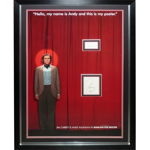 Deluxe framed Man on the Moon poster with Jim Carrey as Andy Kaufman