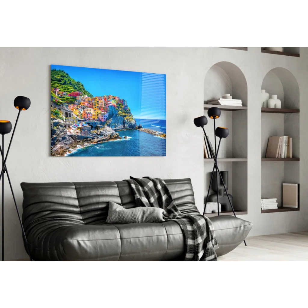 Stunning Coastal Village Canvas Wall Art Print | Contemporary Home Wall Art | vintageantiquesgifts.com
