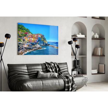 Stunning Coastal Village Canvas Wall Art Print | Contemporary Home Wall Art | vintageantiquesgifts.com