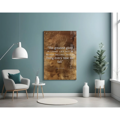 Nelson Mandela rising glory bronze gold wall art canvas print