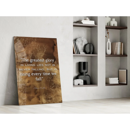 Nelson Mandela quote on gold marble wall art canvas