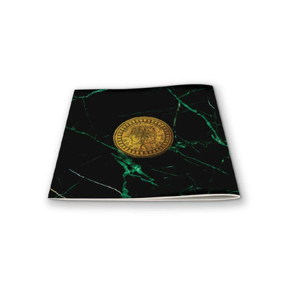 Black marble-patterned coaster with gold coin design from Mandrake Project Comic Book Bundle