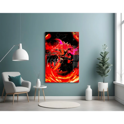 Fiery Anime Character Canvas Wall Art Print | Contemporary Home Wall Art | vintageantiquesgifts.com