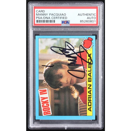 Manny Pacquiao autographed Rocky IV Adrian trading card PSA authenticated