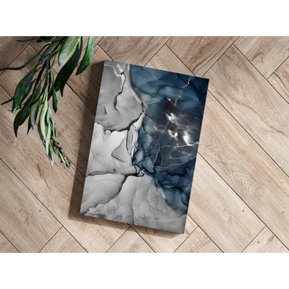 Stunning insigne aluminum prints with swirling blue marble design