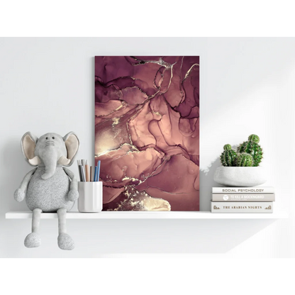 Stunning purple marble Insigne aluminum print on canvas wall art