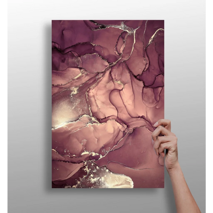 Stunning purple marble insigne aluminum print on canvas
