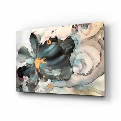 Teal and Gold Abstract Swirl Canvas Wall Art | Insigneart USA | vintageantiquesgifts.com