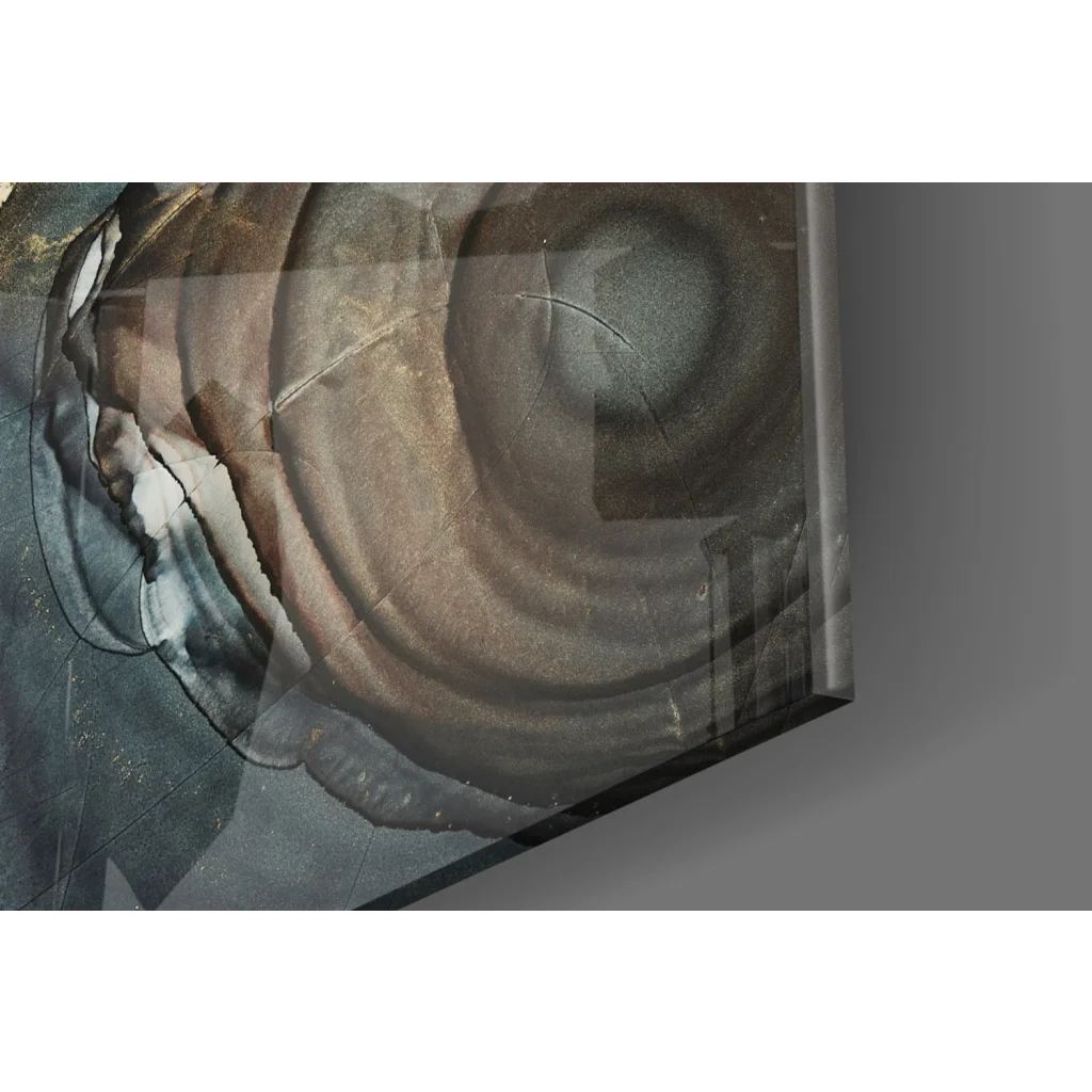 Close-up ancient stone Buddha head glass wall art canvas print