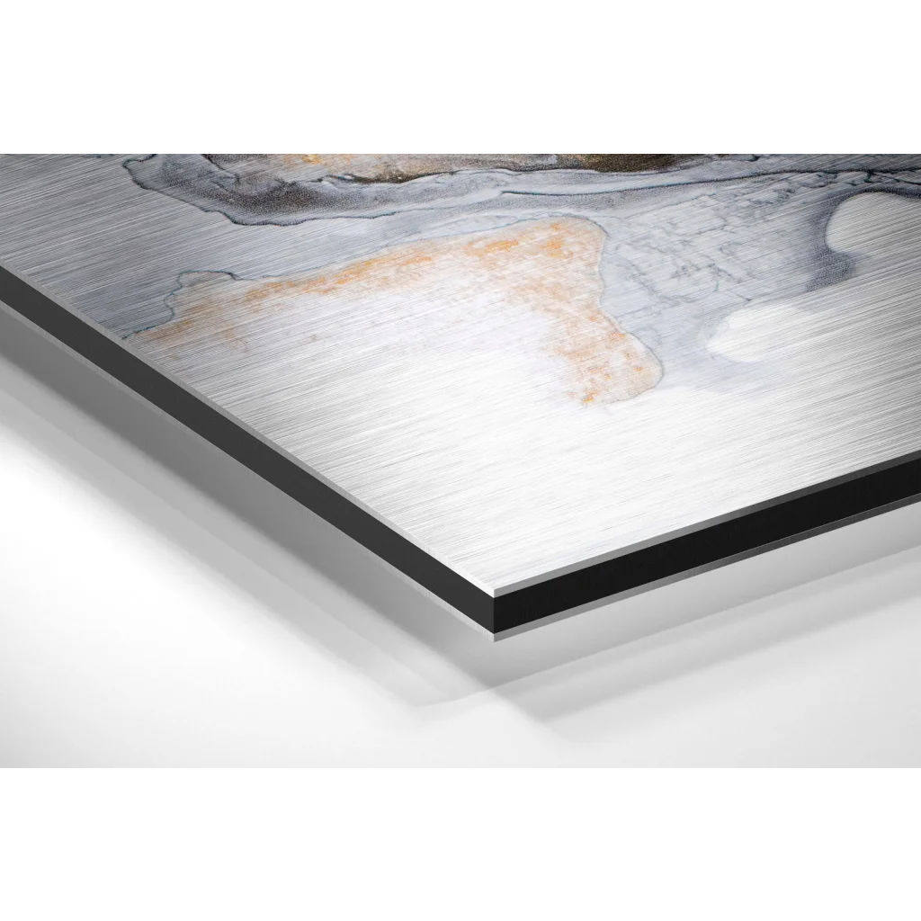 Stunning brushed aluminium dibond abstract marble wall art print
