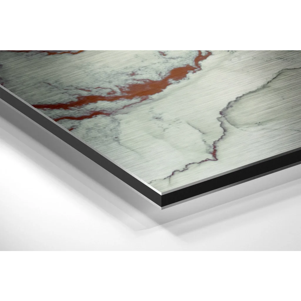 Glass Wall Art Marbleous Brushed Aluminium Dibond Wall Art