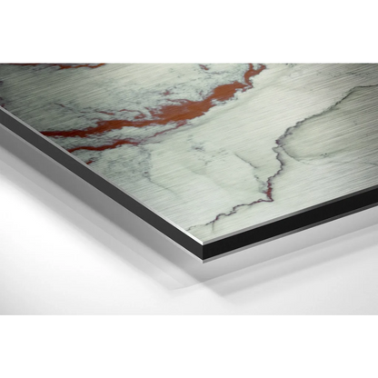 Stunning marble art on brushed aluminium dibond print