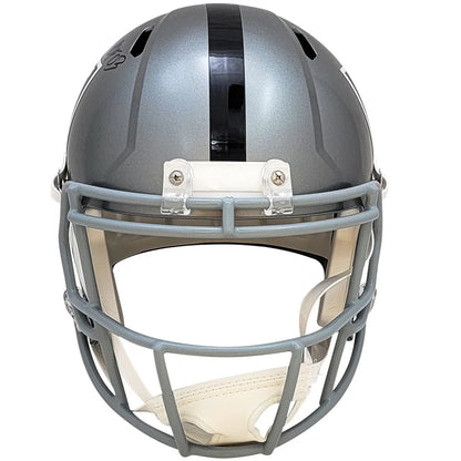 Marcus Allen autographed silver black Raiders matte helmet with HOF 03