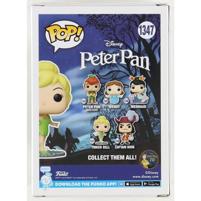 Funko Pop Tinker Bell box featuring Disney Peter Pan characters and Margaret Kerry autograph