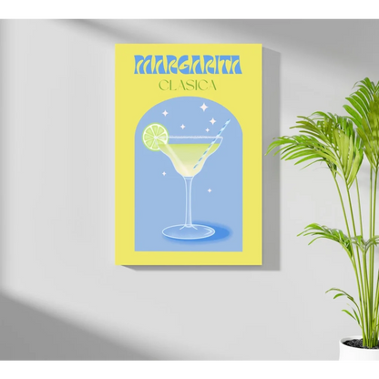 Vibrant margarita insigne aluminum print with lime garnish