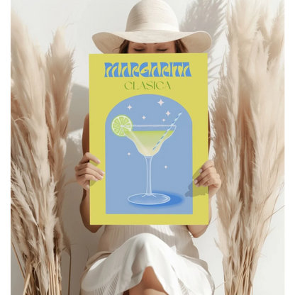 Yellow margarita glass on insigne aluminum print for bold decor