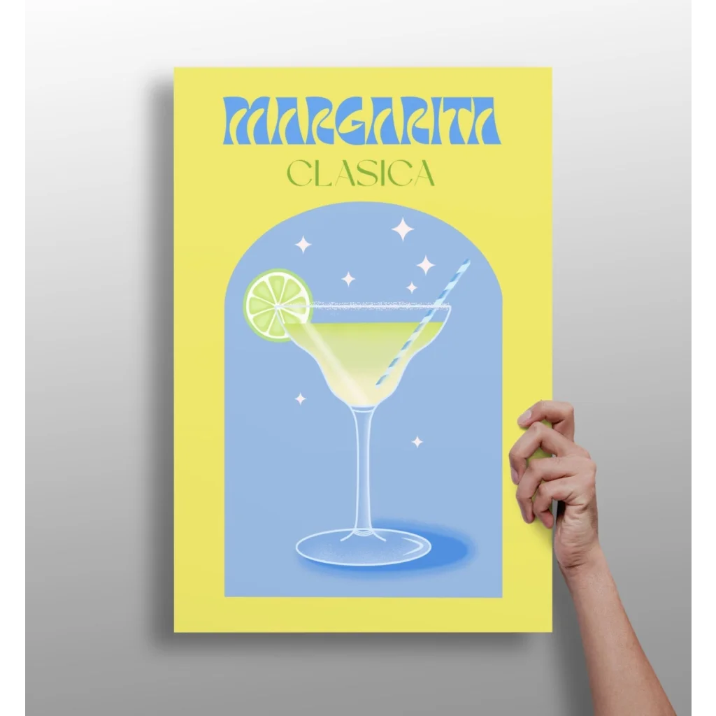 Vibrant margarita on insigne aluminum print for bold decor