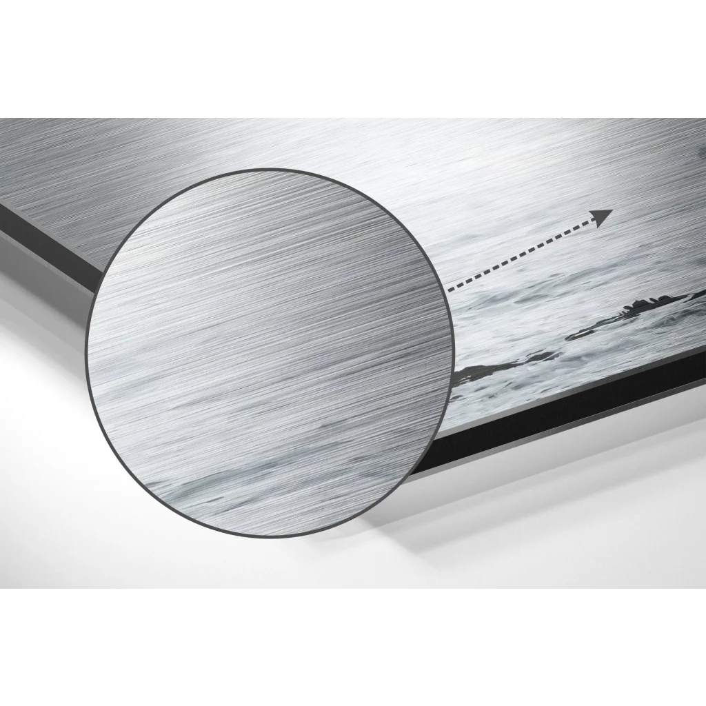 Silver brushed aluminium dibond coastal canvas print