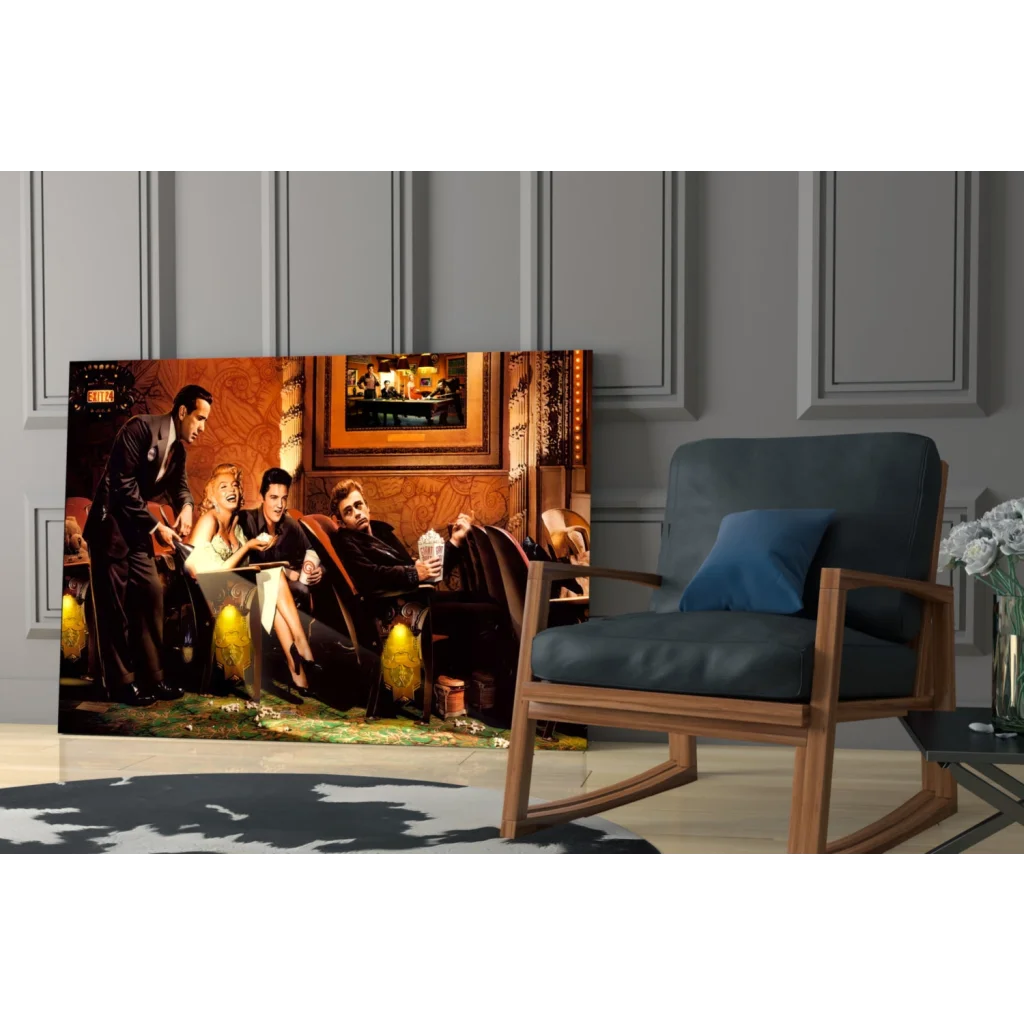 Friends TV Show cinematic glass wall art canvas print in golden light