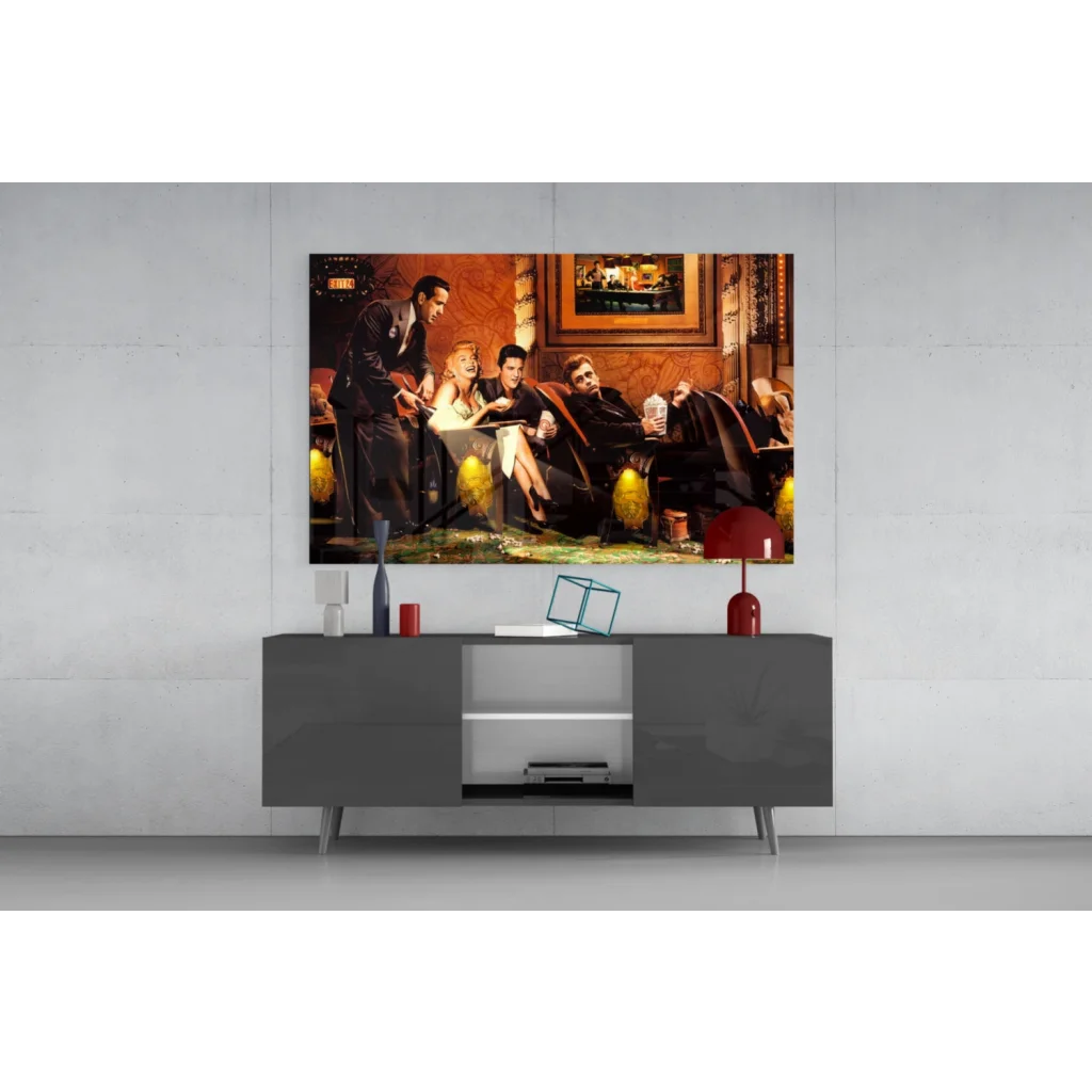 Godfather scene on Friends TV show glass wall art canvas print