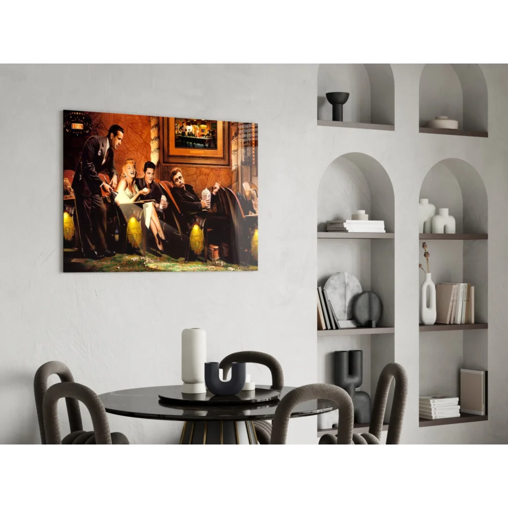 Friends TV show glass wall art canvas print with vintage scene