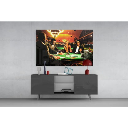 Vibrant casino scene on glass wall art print