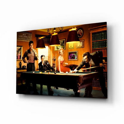 Sopranos Pool Hall Scene Vintage Canvas Wall Art Print | Insigneart USA | vintageantiquesgifts.com